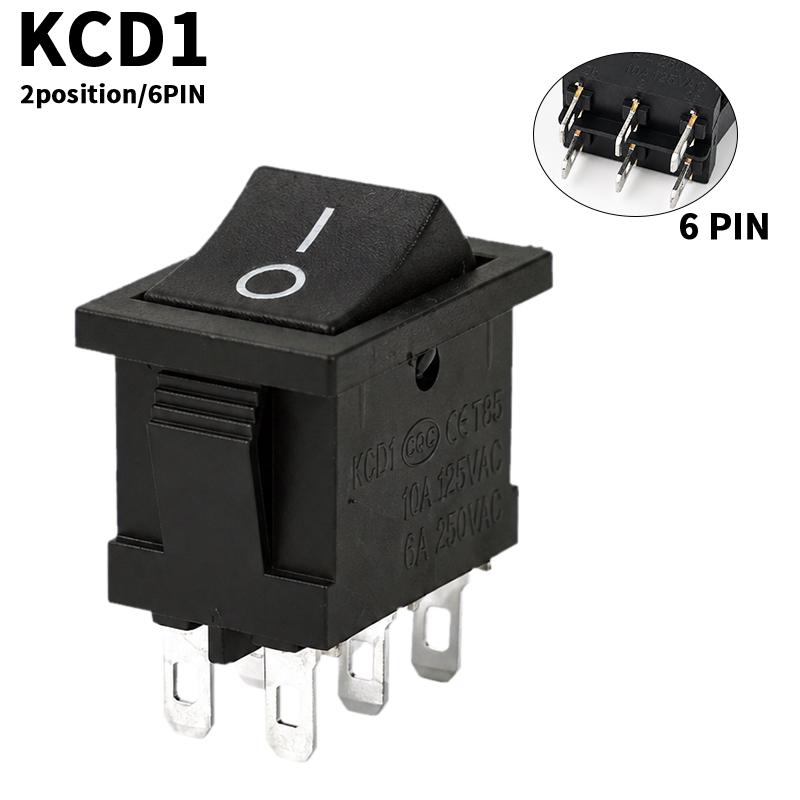 KCD1 Illuminated Rocker Switch Button Latching ON OFF 4 Pin 6 Pin 2 3 Position 16A 250VAC 20A 125VAC Snap In Panel Power Control Switches4