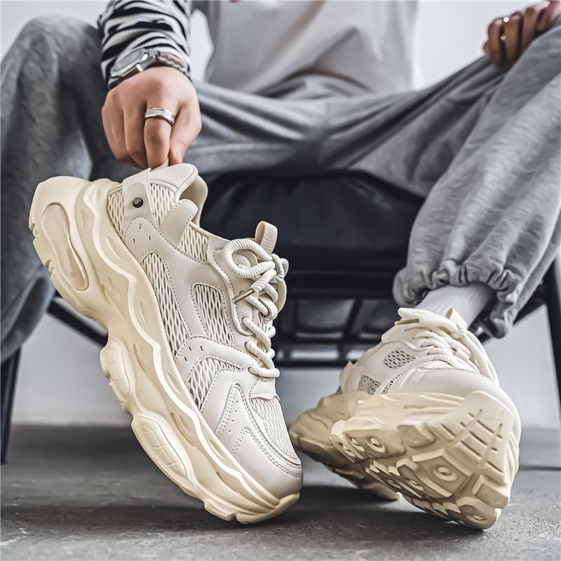 

Четыре Сезона Национальный Стиль Прилива Мужские Нишевые Толстоподошвенные Увеличивающие Рост Сетчатые Дышащие Кроссовки Мужская Обувь 44 серый