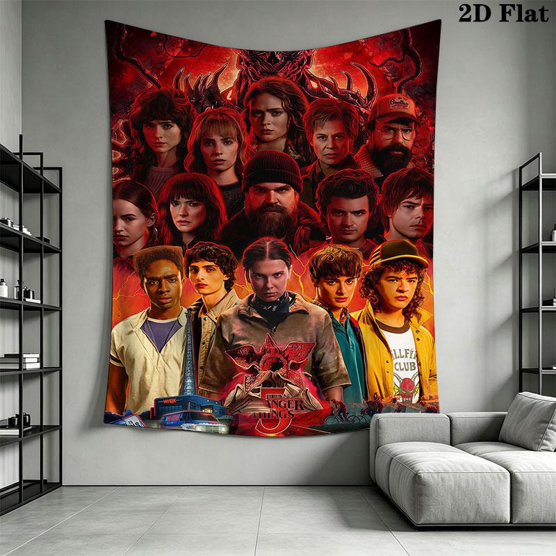 Stranger Things H Wall Hanging Printed Fabric Blanket Decorative Tapestries for Bedroom Living Room Home Decor