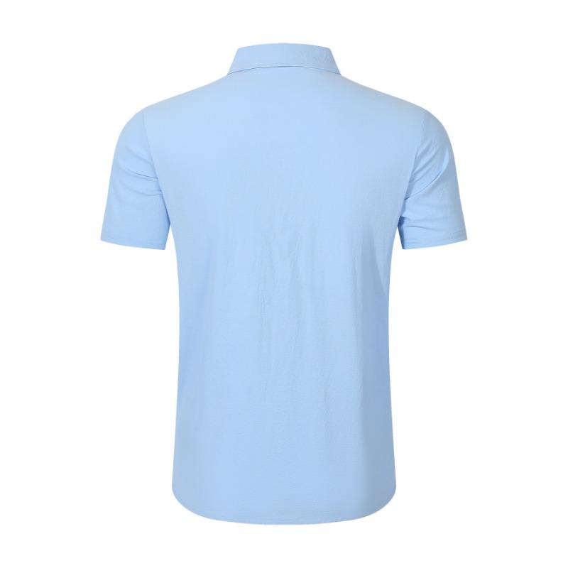 Men Short Sleeve Linen Blend Shirt With Chest Pocket Casual Summer Top