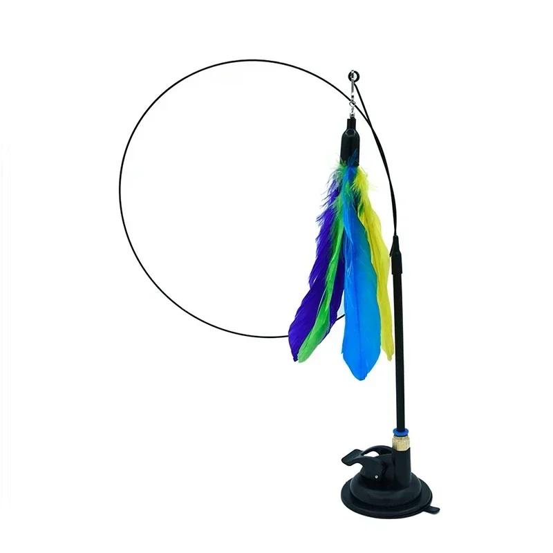 Interactive Cat Toy Funny Simulation Bird Feather with Bell Cat Stick Toy for Kitten Playing Teaser Wand Toy Pet Cats Supplies