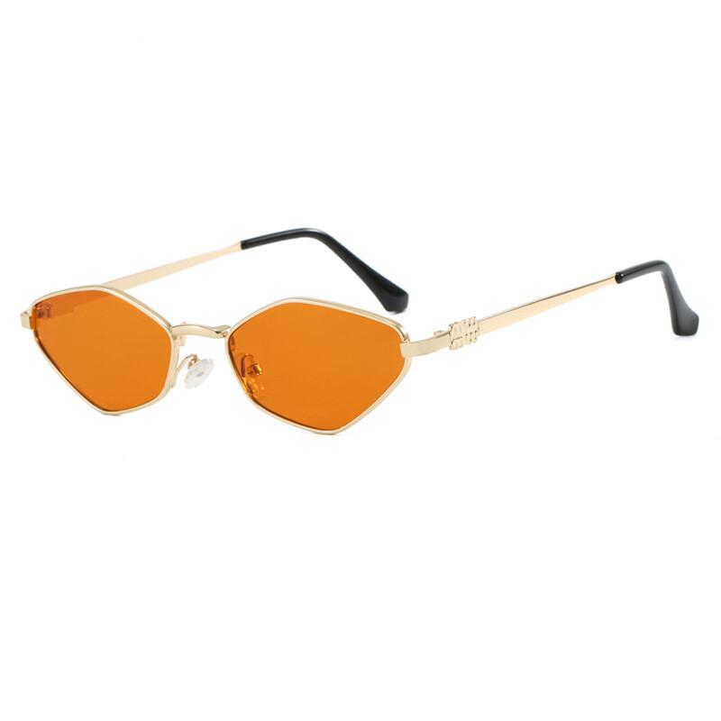 Luxury Metal Brand Sunglasses For Women Rhombus Designer Fashion Sun Glasses Stylish Popular Small Square Sunglasses