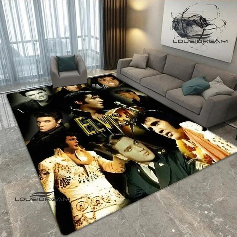 Tappeto Stampato Retro E-Elvis-Presley Tappeto per Soggiorno Camera da Letto Zerbino Antiscivolo Oggetti di Scena per Fotografia Tappeto Kawaii Regalo di Compleanno