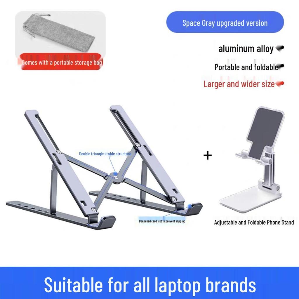 Foldable Aluminum Laptop & Tablet Stand N3 - Portable & Invisible Design