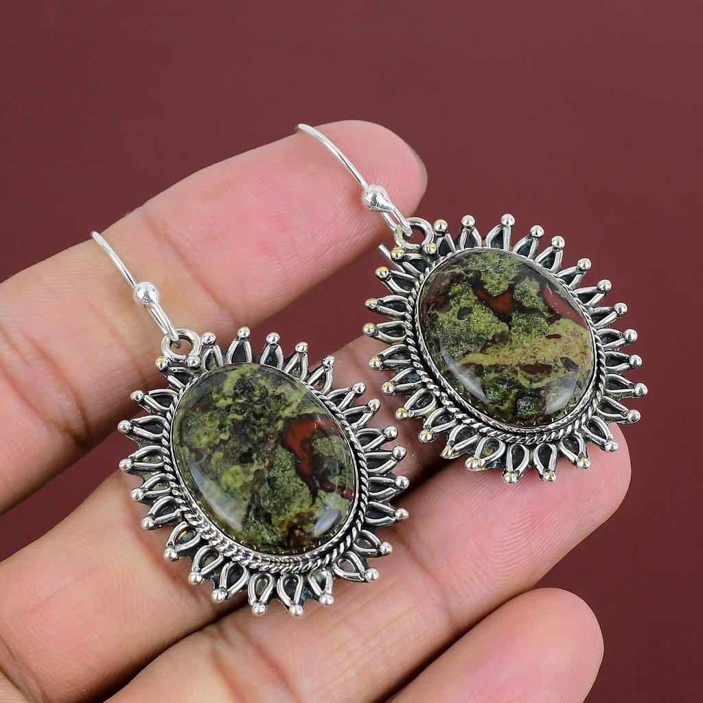 Dragon Bloodstone Earring 925 Sterling Silver Earring Handmade Stylish Earring Elegant Jewelry Very Pretty Gemstone Earrings Gifts For Women