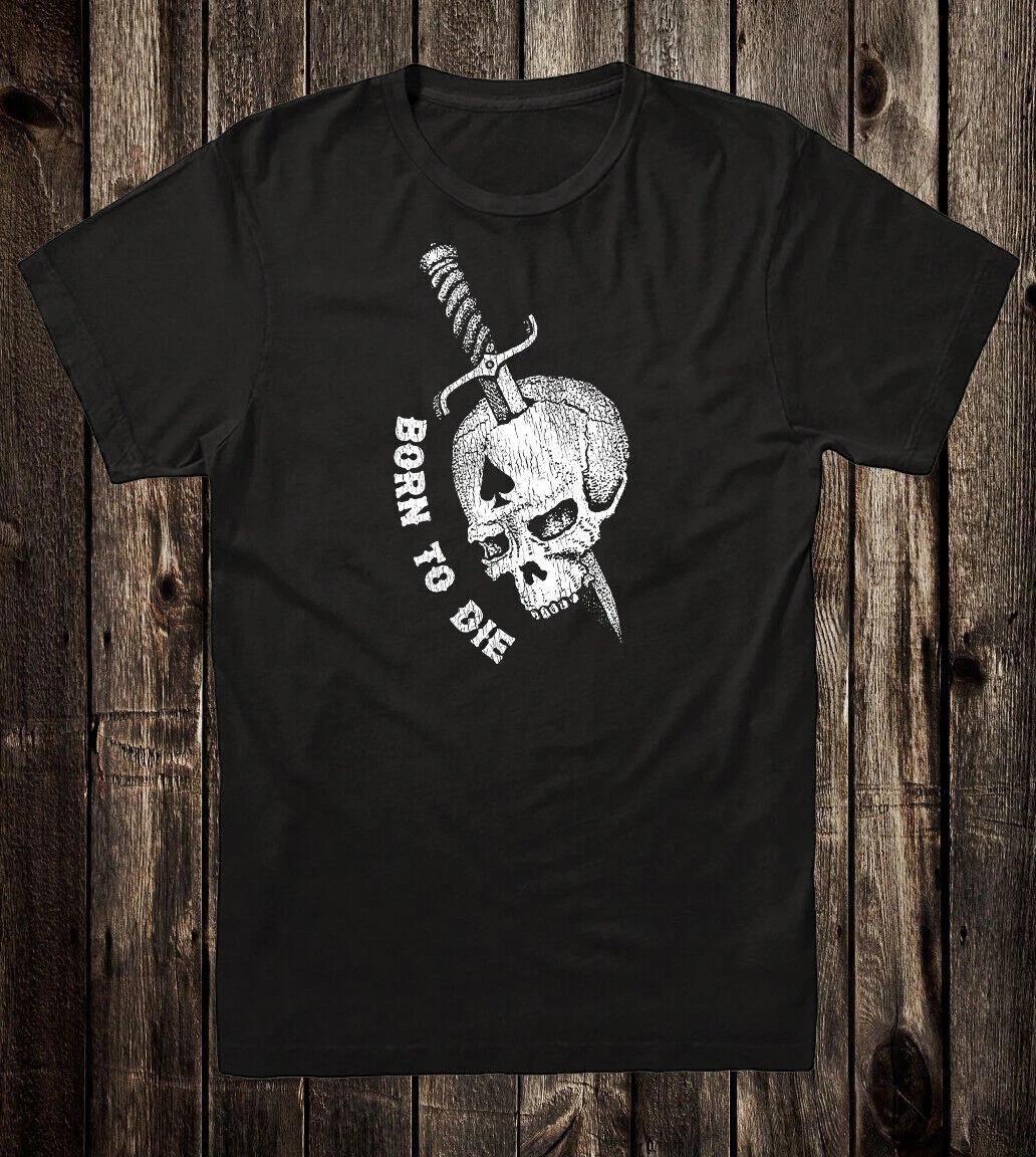 Retro Prison Tattoo Tee T shirt Vtg Art Skull Dagger Born To Die S