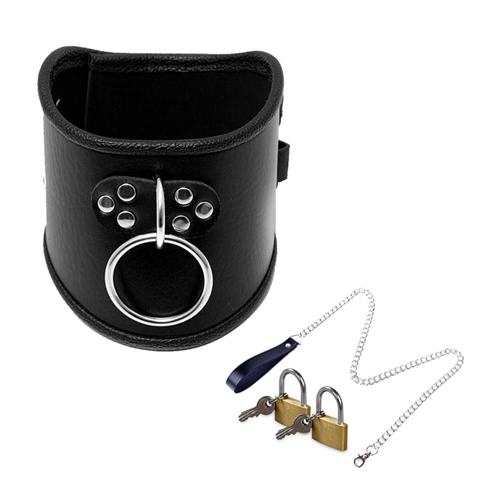 SXOVO SM Collar for Flirty Collar with Lock and for Slave and Cosplay Humans, Adjustable, Chain, Training, Restraints,