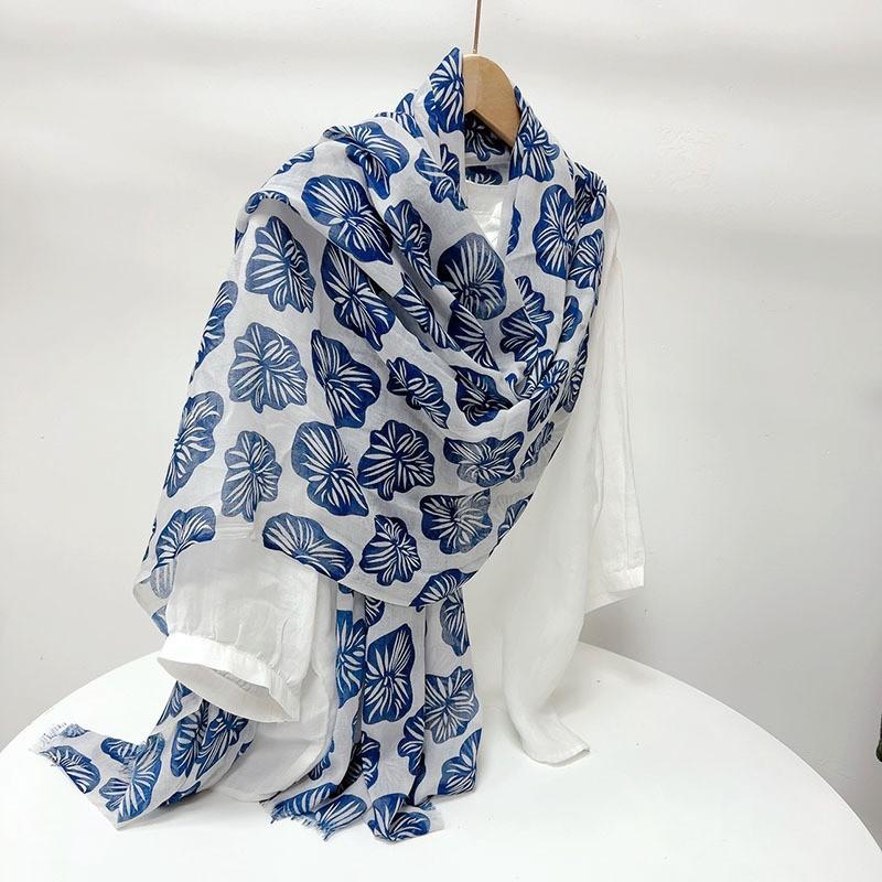 

Spring Summer Korean Version Printed Thin Scarf Temperament Neck Protection Silk Women s Travel Sunshade Sunscreen Large Shawl