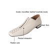 Fashion Women's new spring and summer square toe soft sheepskin retro elastic band comfortable low heel plus size fashion single shoe