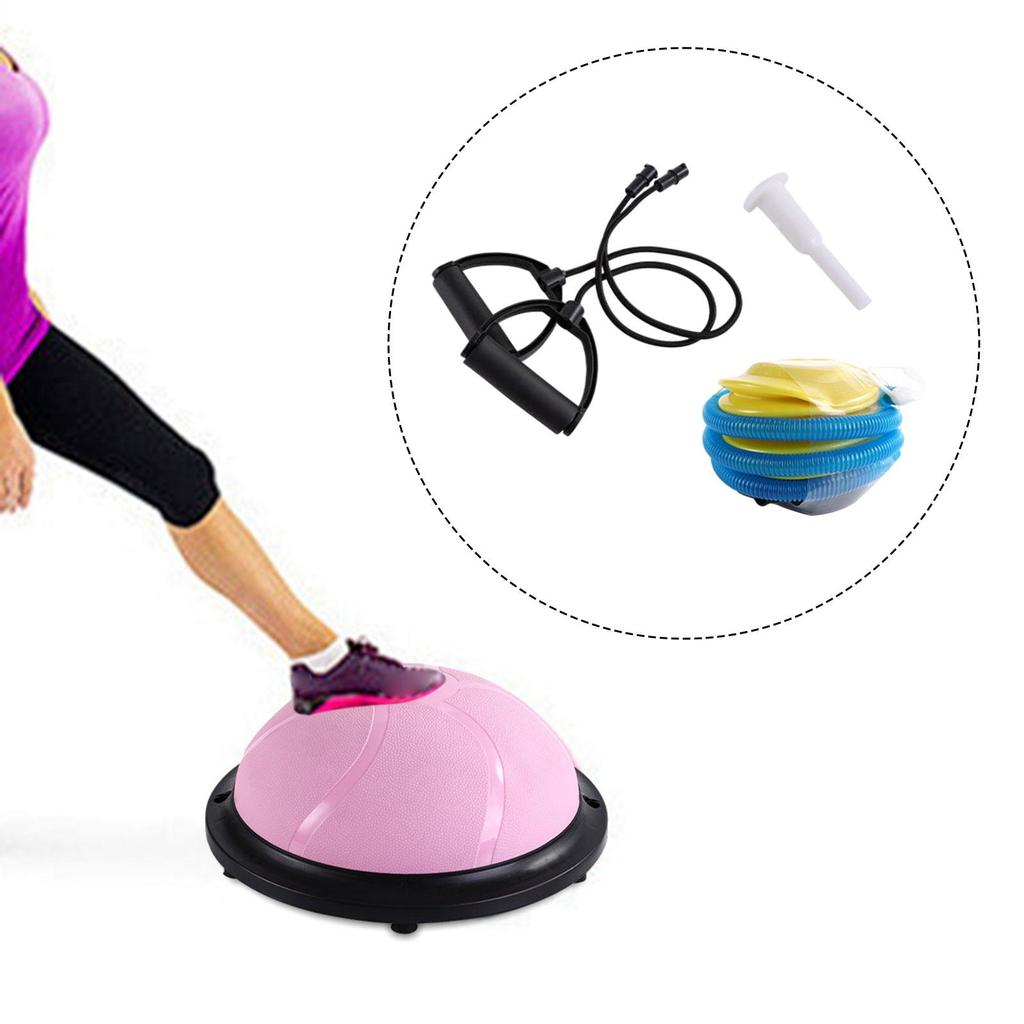 Balance Ball 18inch Anti Slip Base Hemisphere Half Exercise with Resistance Bands And Workout