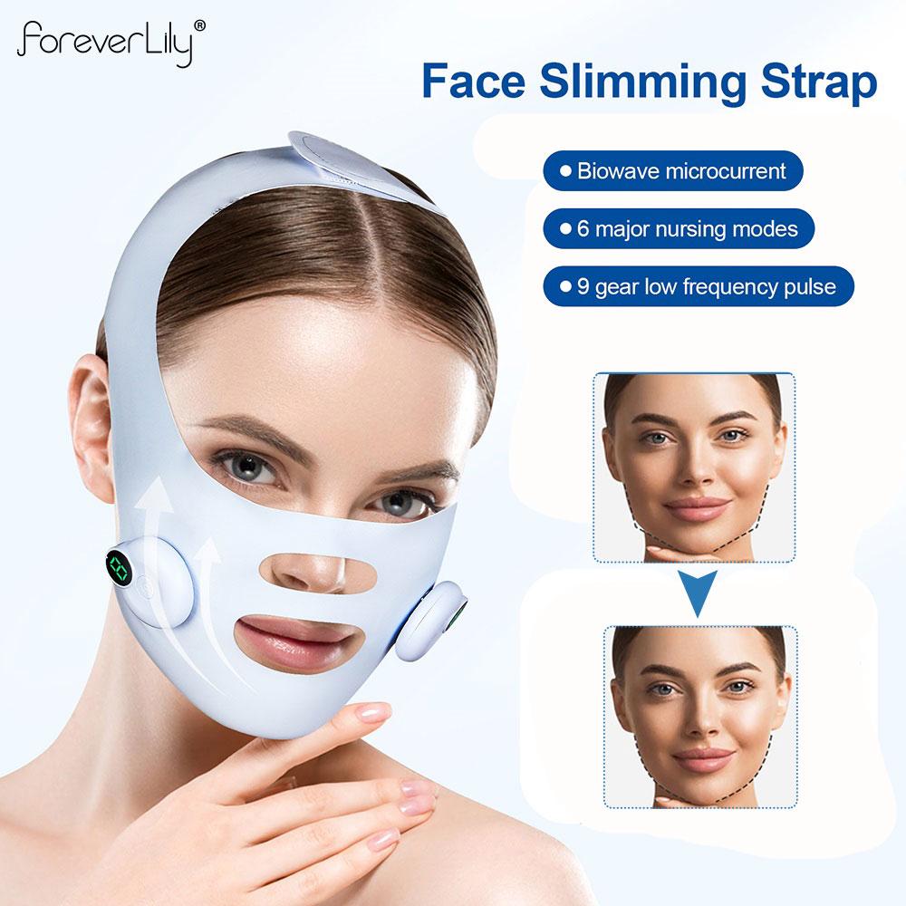 Macchina Lifting Viso EMS Cinturino Rassodante Mento Guance Massaggiatore Modellante Viso Rimozione Doppio Mento Cintura Lifting Linea V Strumento per la Cura della Pelle