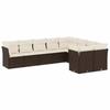 VidaXL Salon de Jardin avec Coussins 9 pcs, Canapés de Terrasse, Ensemble de Meubles de Patio, Mobilier d'Extérieur, Marron 3218173
