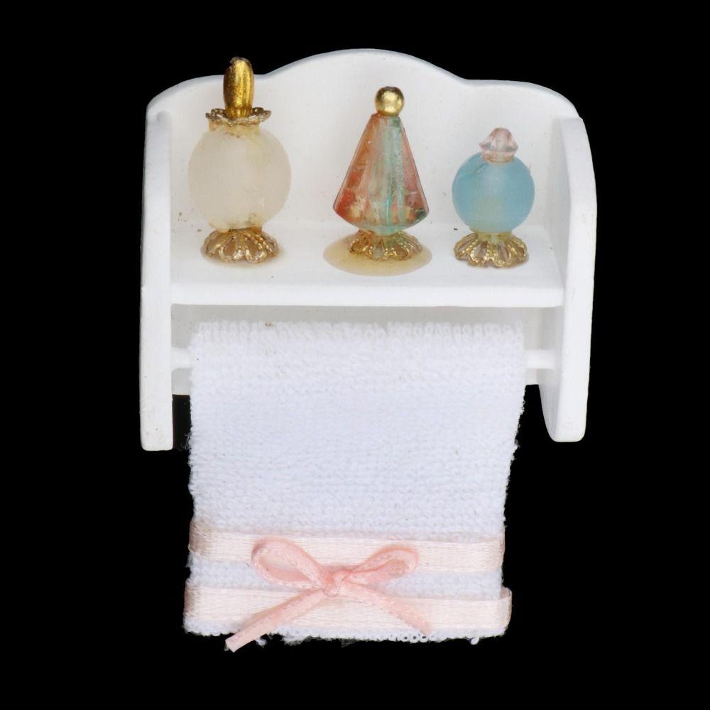 Accessories Scene Model Miniature Furniture Dollhouse Towel Rack Mini Cosmetics Shelf Bathroom Set