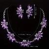 Noble Dream Purple Crystal Bridal Hair Accessory Necklace Accessory Headwear Banquet Ceremony Luxury Jewelry Necklace Crown Set