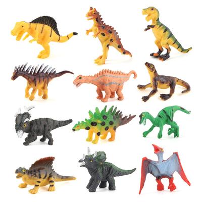 Simulation Animals, Animal Model Plastic Dolls, Colorful Dinosaurs 12 Pcs, Children'S Ornaments Dinosaur Toys