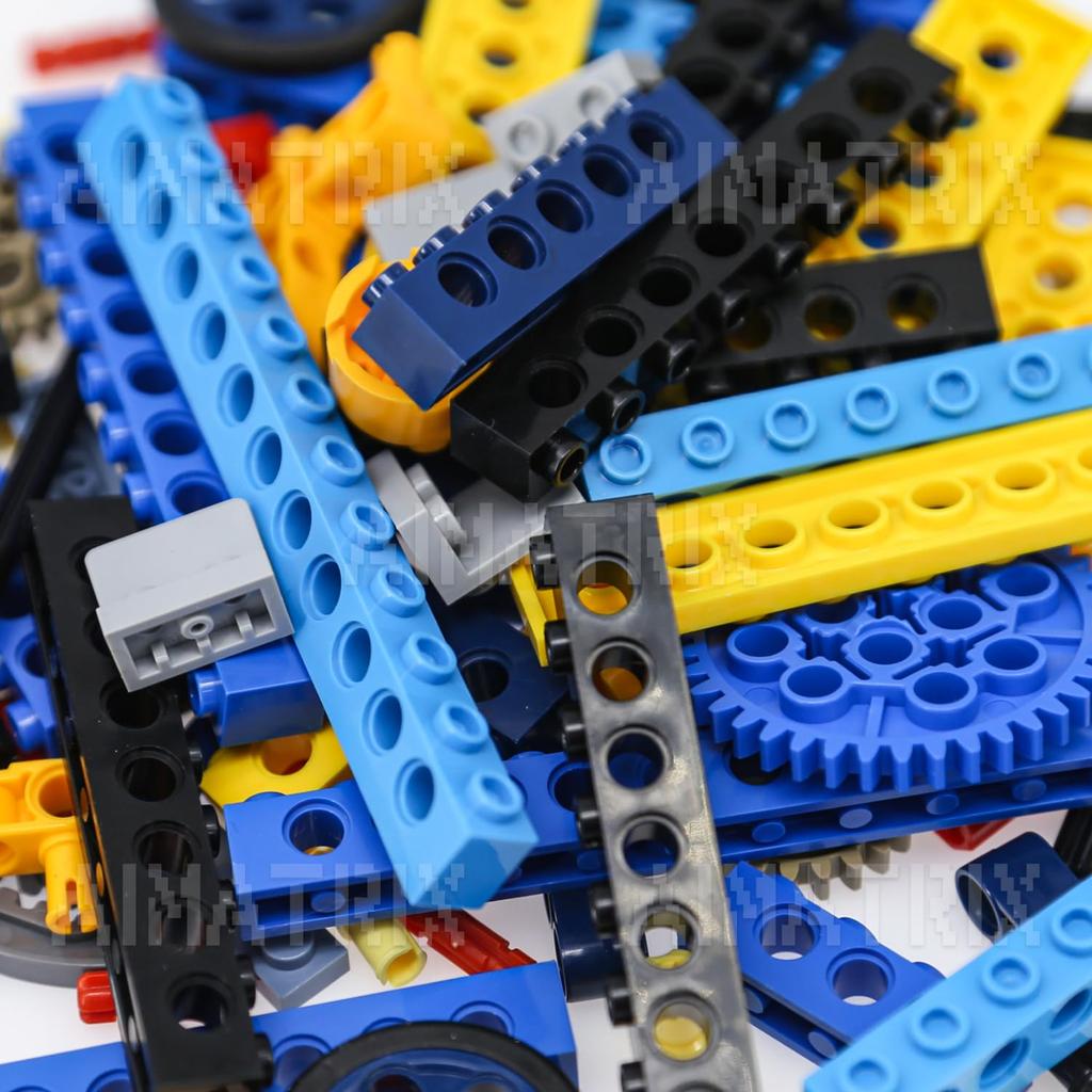 AIMATRIX 184-elementowy zestaw zębatek i osi dla części Technic kompatybilny z głównymi markami, zestaw asortymentowy zębatek DIY (Złącza, Sworznie, Osie, Ramiona podnośnika)