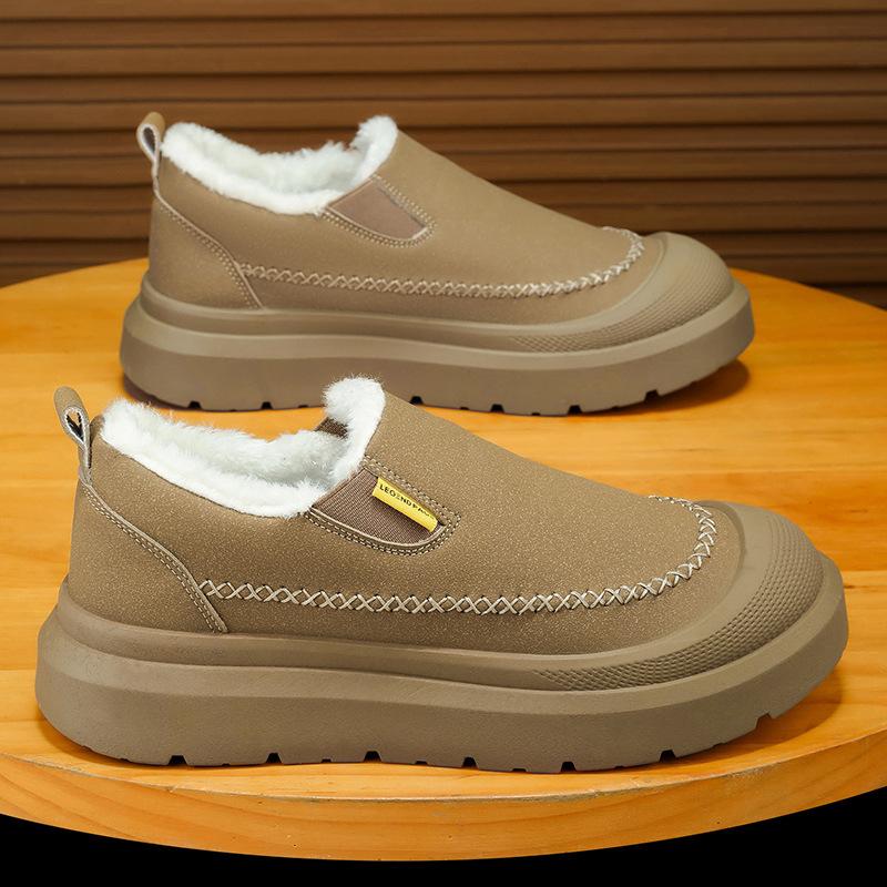

Mens Trendy Large Size Soft Sole Heightened Winter Warm Fur Snow Boots Padded Lined Ankle Boots Anti-slip Hiking Casual Sports Loafers 46