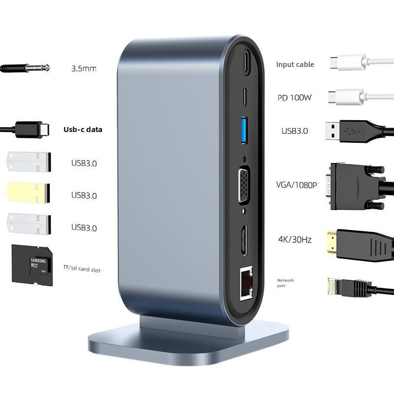 

Вертикальный концентратор Thunderbolt 3 12-в-1: Трансграничная многопортовая док-станция для ноутбука 12-in-1 2201 Vertical Docking Station