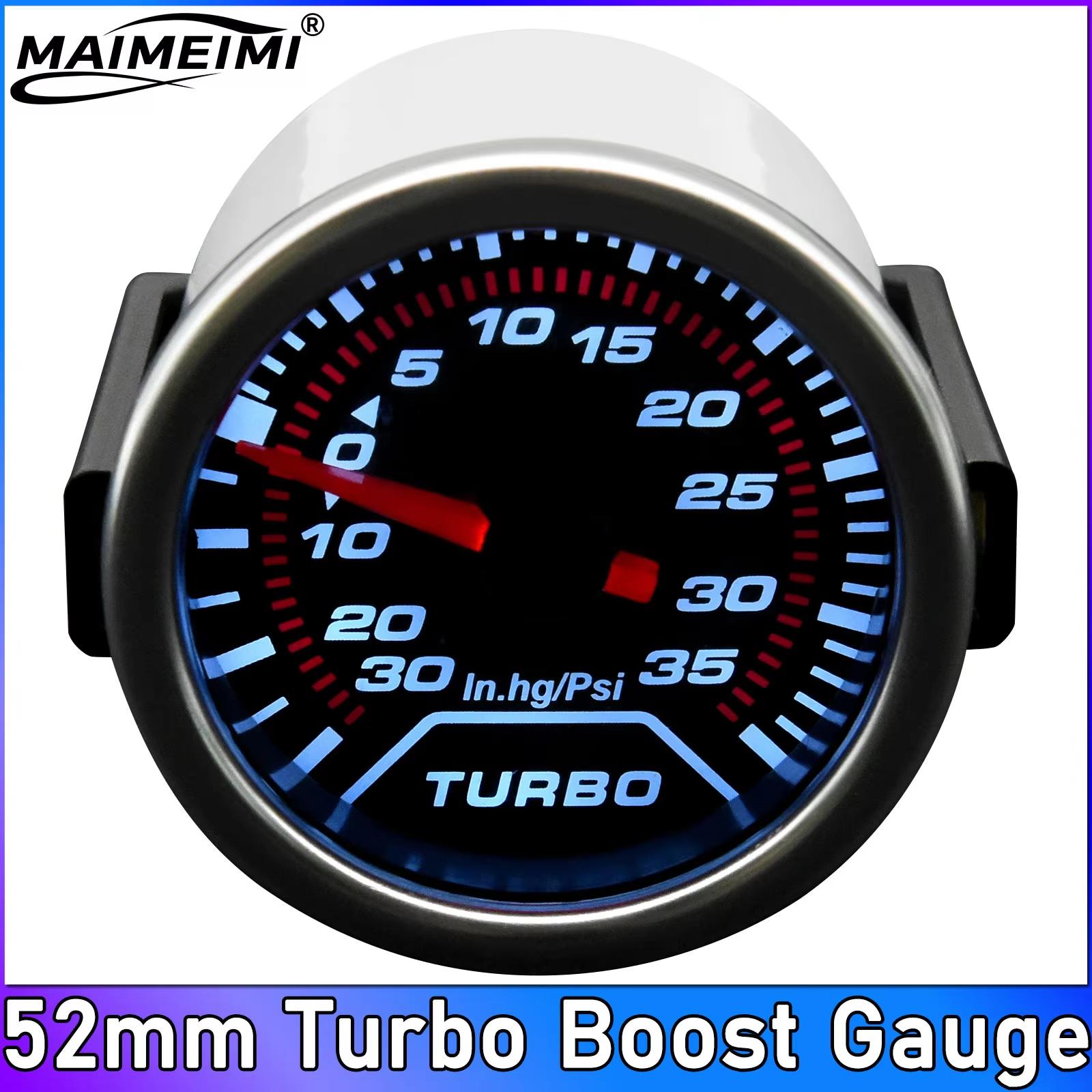 

AD 52mm White Backlight Auto Car Turbo Boost Gauge -1~2 Bar Mechanics Turbin Pointer Vac Meter Accessories Turbo Pressure Gauge