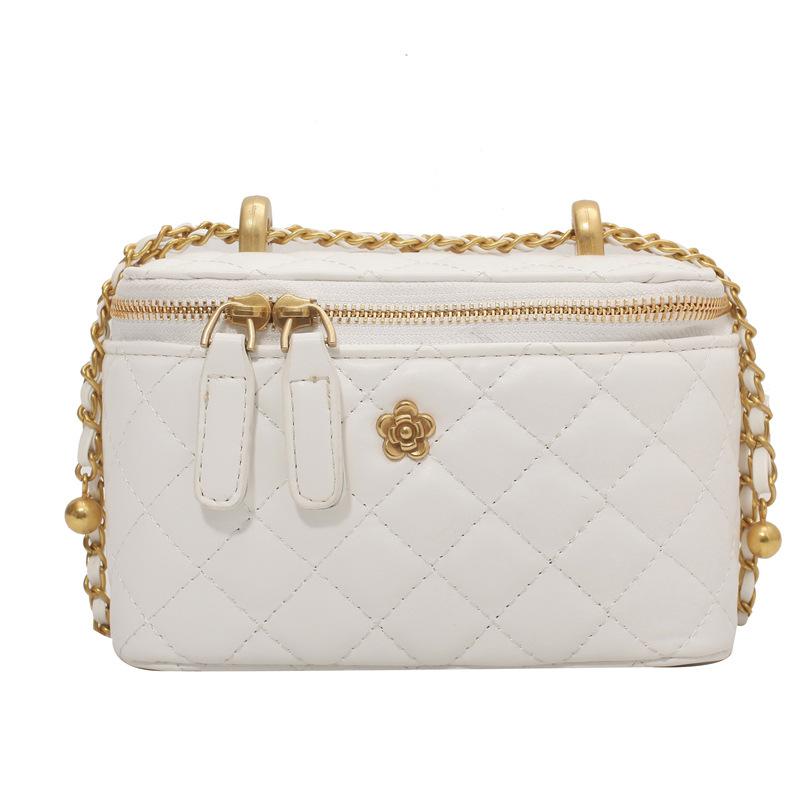 Popular Fashionable Light Luxury Small Fragrant Wind Rhombus Chain Box Bag Women Commuting Foreign Style Advanced Sense Messenger Bag