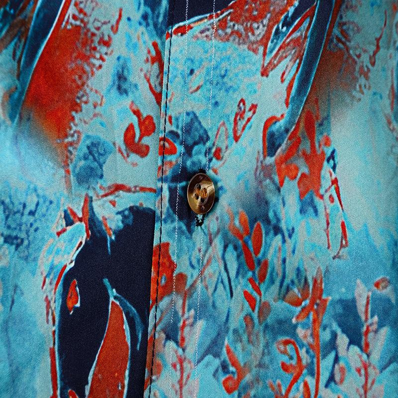 Мужская повседневная рубашка с отложным воротником и коротким рукавом — фото 3