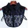 Women's Black Jacquard Cotton Dickey - Versatile Fake Collar for Spring Sweaters 