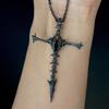 New Retro Skeleton Personality Cross Pendant Necklace For Men Women Minimalist Punk Party Jewelry Gifts