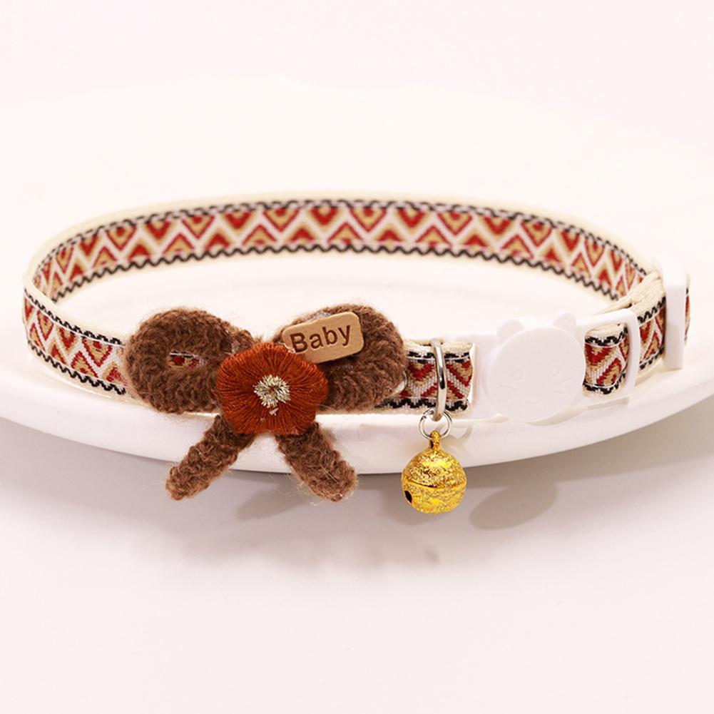 Cute Adjustable Pet Cat Collar Bell Collar Kitten Necklace Pet Collars for Small Dog Necklace Party Photo Props