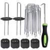 101Pcs Garden Stakes Set 50 U-Shaped Staples Pegs 50 Fixing Gaskets 1 Pick Hook