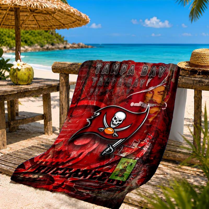 Tampa Bay Buccaneers Logo Strandtuch, Schnelltrocknend, Pflegeleicht, Geeignet für Fitness und Strandurlaub, Sport-Essential