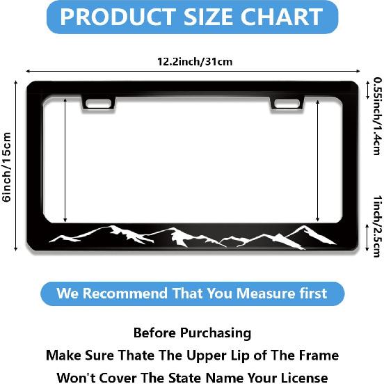 Mounta License Plate Frame Mounta Raised License Plate Frames For Car Decorative Parts Stainless Stee License Plate For Standard Us Canada License