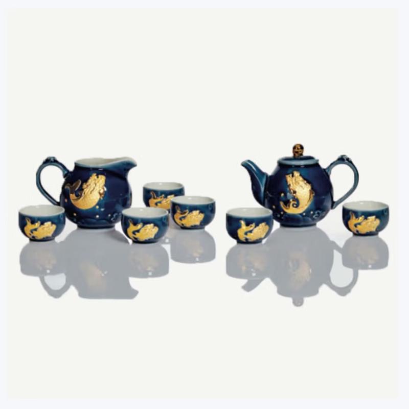 Qian Tang Xuan Fish Leaping Dragon Gate Living Ceramic Tea Set