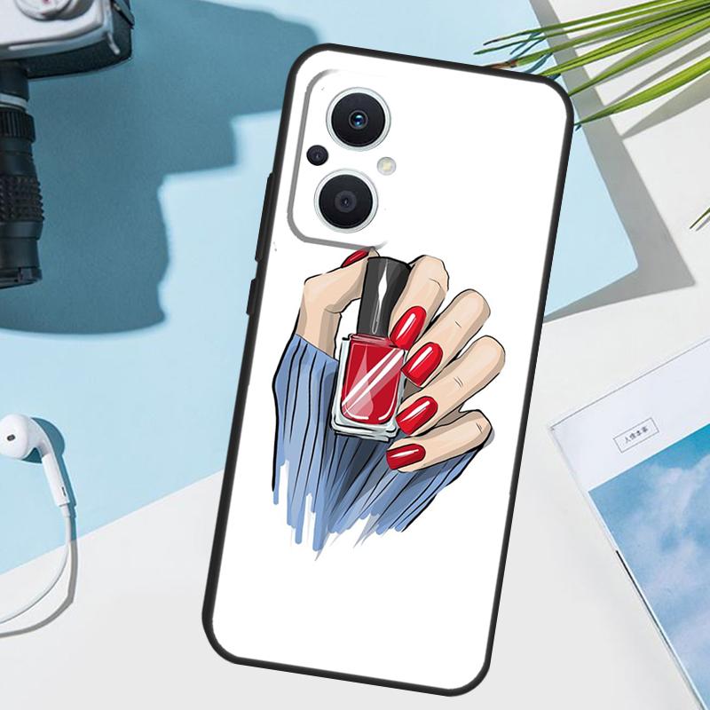 

Nail Polish Case For OPPO Reno 13F 13 12 11 F 8T 7 8 10 Pro OPPO Find X8 X6 Pro X3 X5 Lite Cover Funda OPPO Reno12 Pro