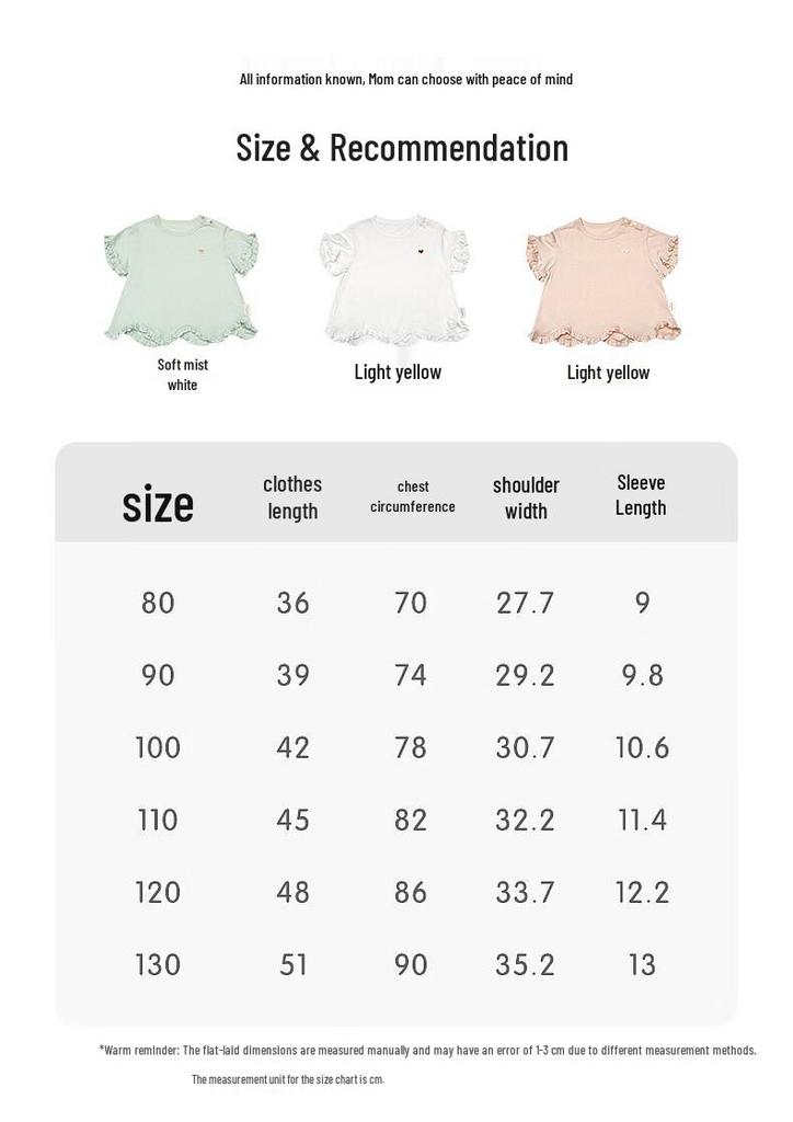 LELE JOVE Girls' Summer Lace Trim T-Shirt