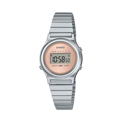 Standard CLASSIC Women's Quartz Digital Watch - Resin, Stainless Steel, Metal, Silver, Salmon Pink - LA700WE-4A