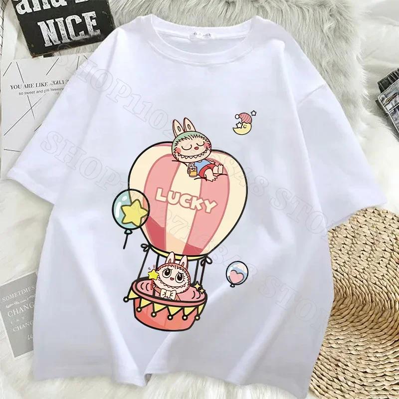 Women Labubu Adult Sweethearts Clothes T Shirts Girl Cartoon Anime Graphic Print Shirt Fashion Tops FeUnisex Birthday Party Gifts
