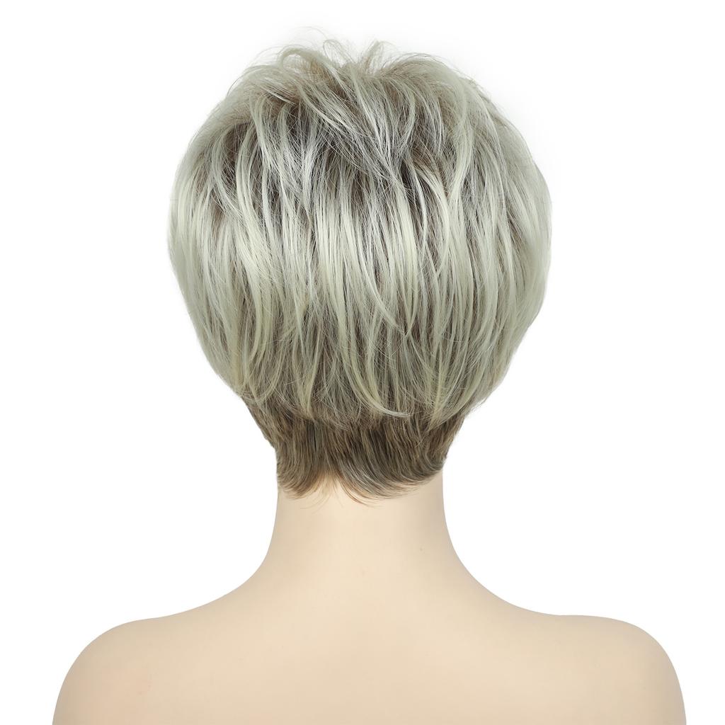 New Fashionable Fluffy Wig with Slanted bangs Wig Headset