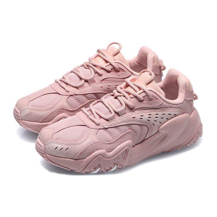 Li Ning Cat Paw Lite Fabric Comfortable Slip Resistant Abrasion Resistant Low Top Running Shoes Women's Pink AGLQ124-1