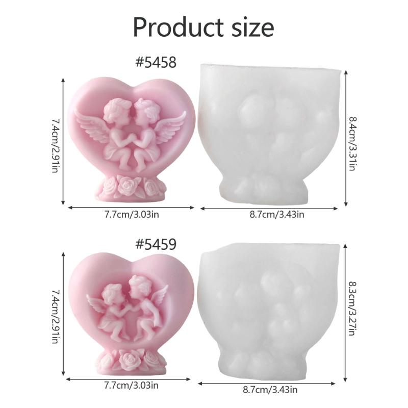 Reusable Angel Heart Silicone Mold For Handmade Soap Making Art Projects Chocolate Molding Home Decoration