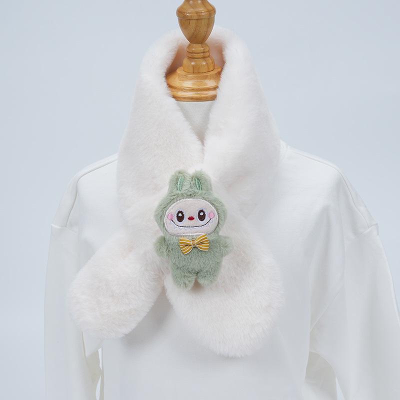 Plüsch-Winter-Schal im koreanischen Stil, Süßer und warmer Nackenschutz für Mädchen und Schülerinnen