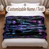 Car Racing Theme Soft Blanket Personalized Custom Name Text Print Warm Blanket Home Sofa Bedroom Decor