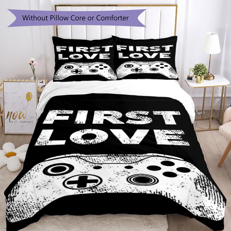 3pcs Game Controller Bedding Set Duvet Cover Closure Includes 1 Duvet Cover & 2 Pillowcases, Soft and Comfortable for All Seasons.