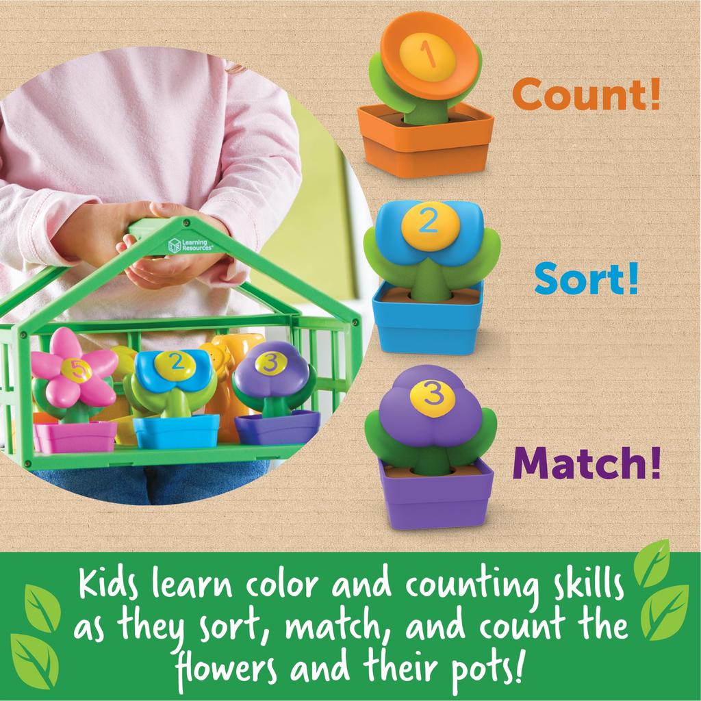 Learning Resources Learn Colors and Growing Greenhouse Color Number Number Color Authentic Numbers! & Playset, Play, Play, LER3605,