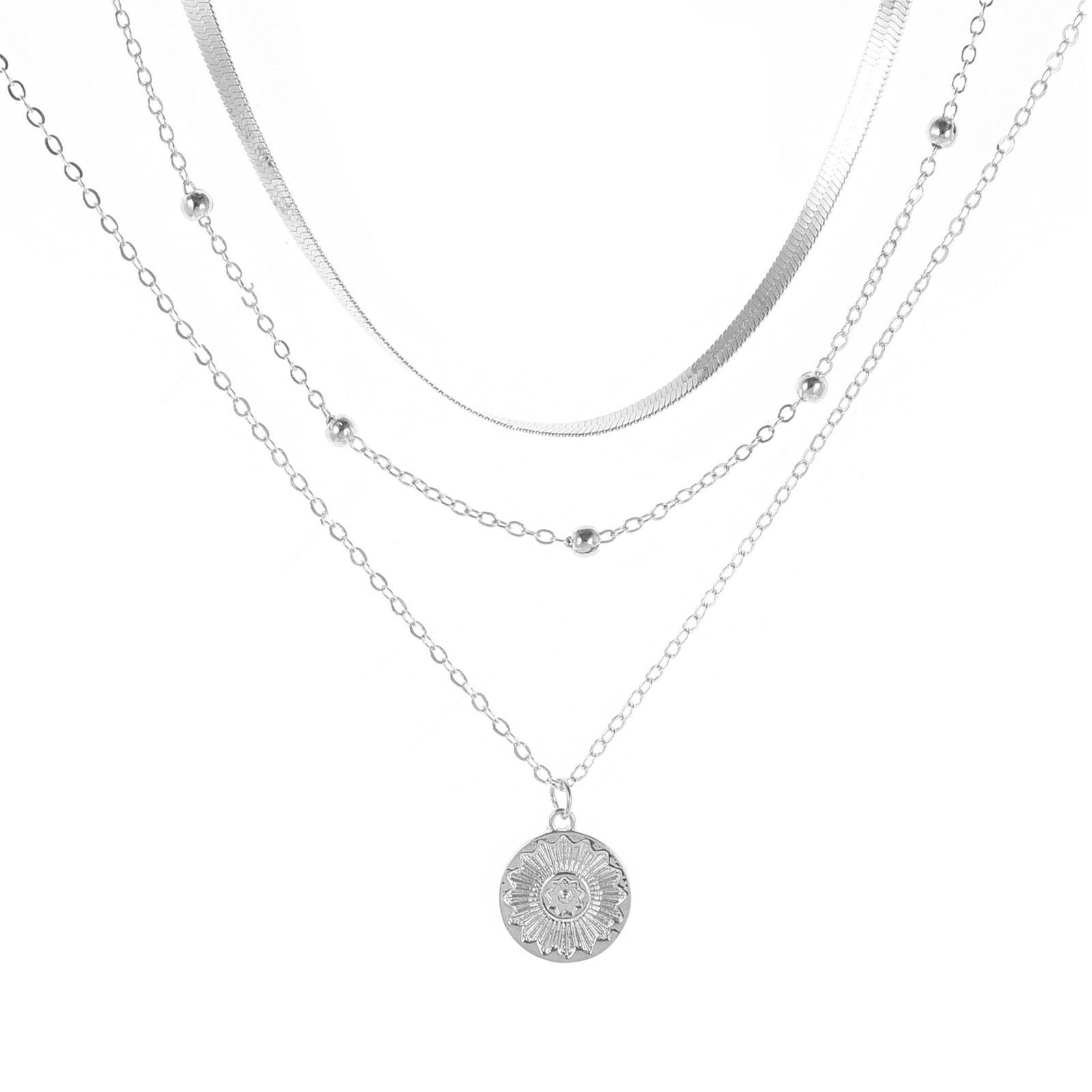 

Sophisticated Women Multilayer Necklace Featuring Delicate Coin Drop and Beaded Stylish Neck Jewelry for Any Occasion