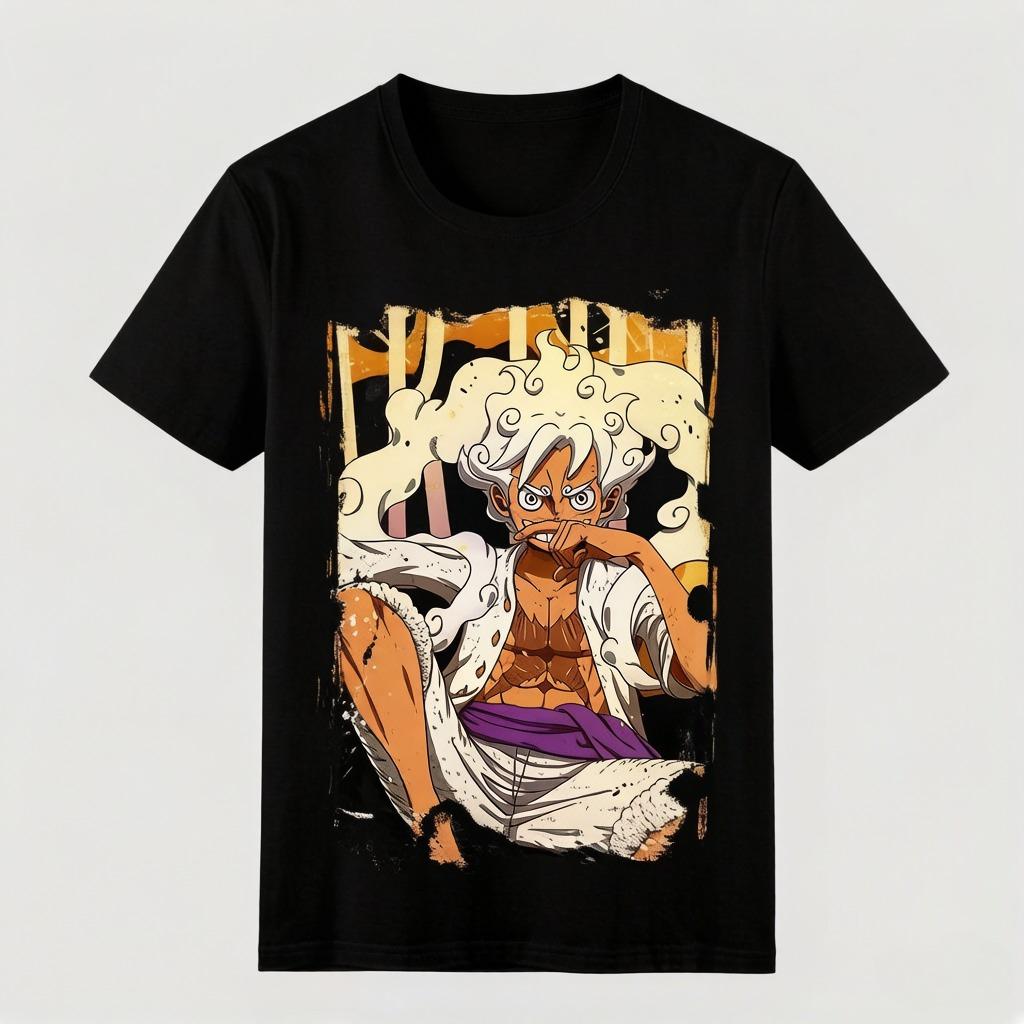 One Piece Luffy Printed Pattern T-shirt A Comfortable and High-quality Cotton Parent-child Outfit