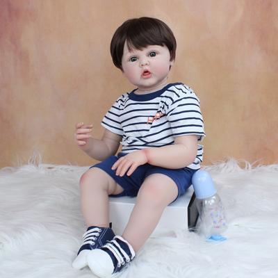 BZDOLL 60cm yumuşak silikon yeniden doğmuş yürümeye başlayan erkek oyuncak bebek kız için 24 inç kumaş vücut bebek güzel doğum günü hediyesi oyun evi oyuncak