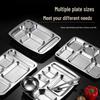 GOWKE 304 Stainless Steel Six-Compartment Meal Tray