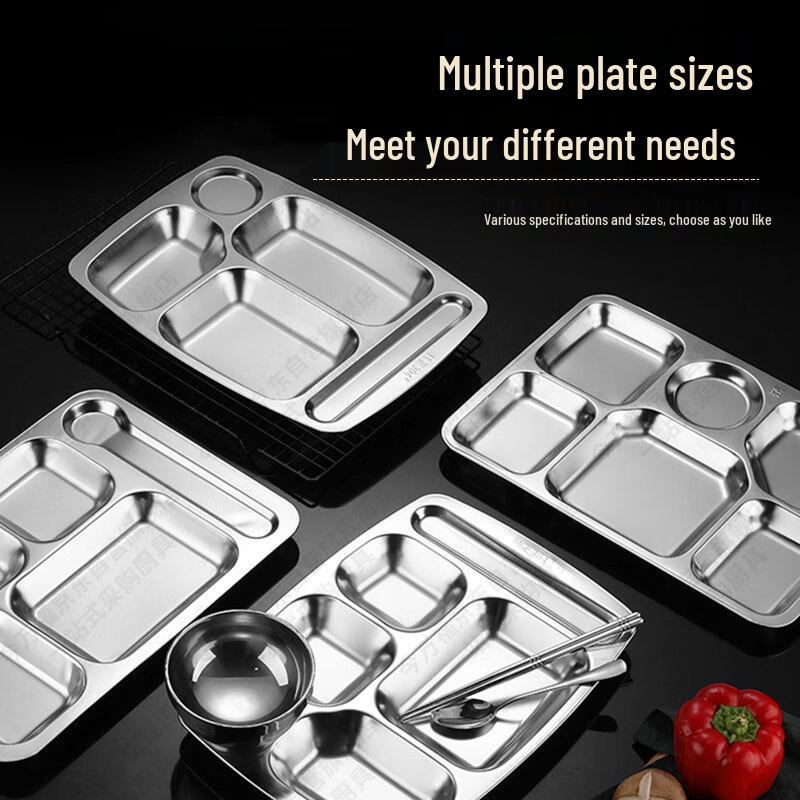 GOWKE 304 Stainless Steel Six-Compartment Meal Tray
