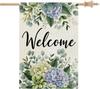 CROWNED BEAUTY Spring House Ag Hydrangea Eucalyptus Double Sided Es Large Burlap Welcome Holiday Seasonal Yard D AAS
