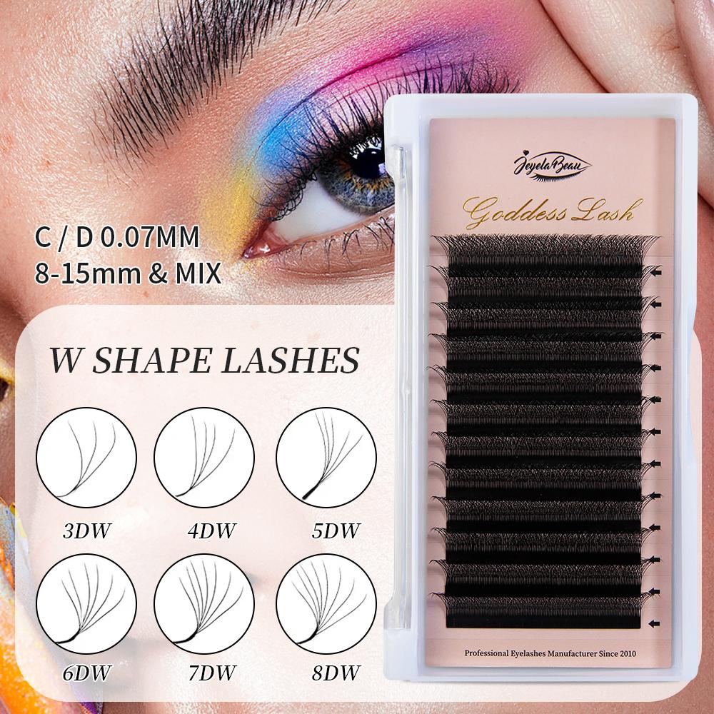 Goddess W Eyelash Extension 2D/3D/4D/5D/6D/7D/8D W Fake Lashes 0.07 C D M/LU Premade Volume Fans Individual Eyelashes